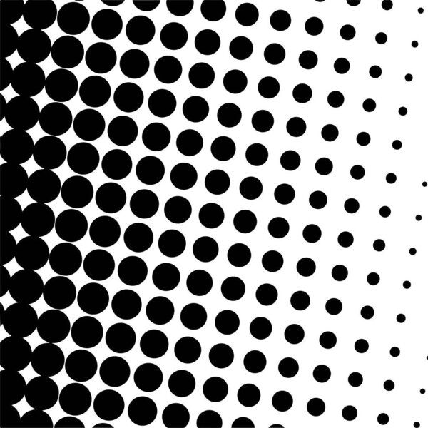 White and black circles, gradient halftone background. Vector illustration.