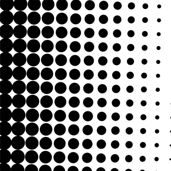 White and black circles, gradient halftone background. Vector illustration.