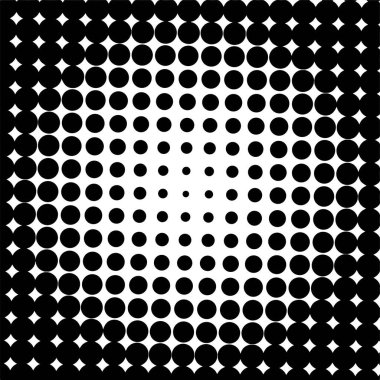 Beyaz ve siyah daireler, yarım ton eğimli arkaplan. Vektör illüstrasyonu.