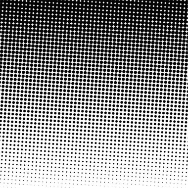 Beyaz ve siyah daireler, yarım ton eğimli arkaplan. Vektör illüstrasyonu.