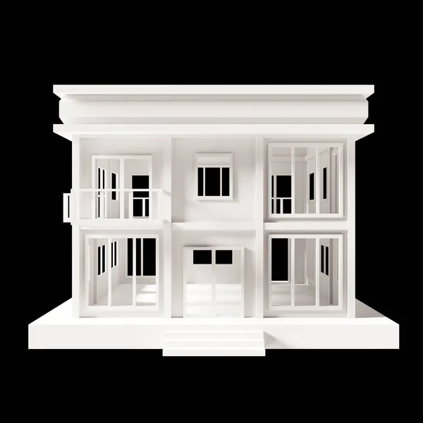Casa Blanca Estilo Moderno Modelo Pisos Arquitectura Hecho Papel Baja — Foto de Stock