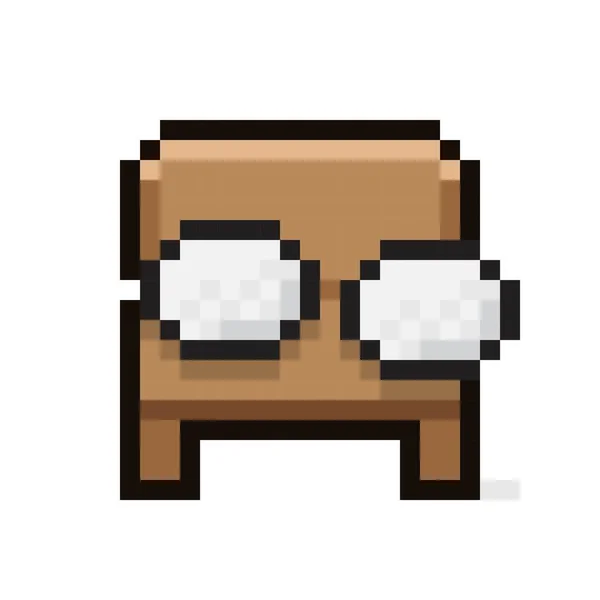 Wooden Chair Pillow Pixel Art Chair Icon Icon Furniture — стоковый вектор