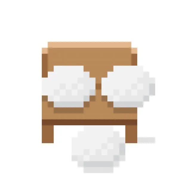 Wooden Chair Pillow Pixel Art Chair Icon Icon Furniture — стоковый вектор