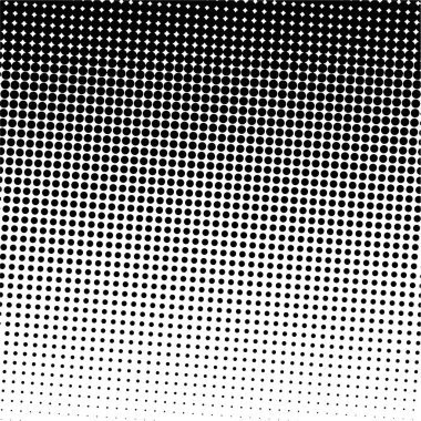 Beyaz ve siyah daireler, yarım ton eğimli arkaplan. Vektör illüstrasyonu.