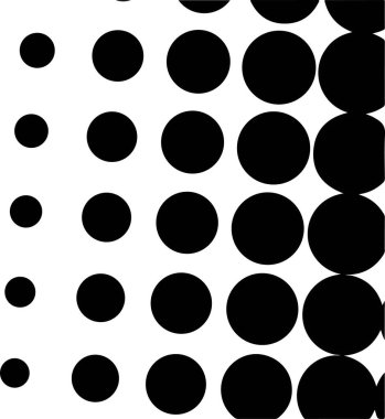 White and black circles, gradient halftone background. Vector illustration.