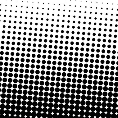 Beyaz ve siyah daireler, yarım ton eğimli arkaplan. Vektör illüstrasyonu.