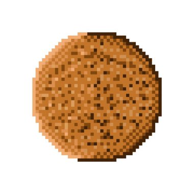 Çikolata parçacıklı kurabiye pikseli resim. Vektör resmi.