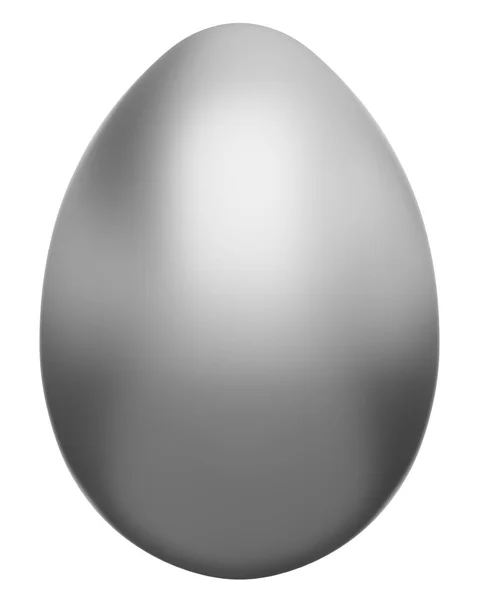 Silver Easter Egg Icon Rendering — Stok fotoğraf