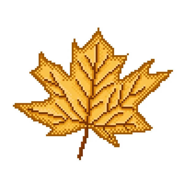 Maple Leaf Pixel Art Vector Illustration — ストックベクタ