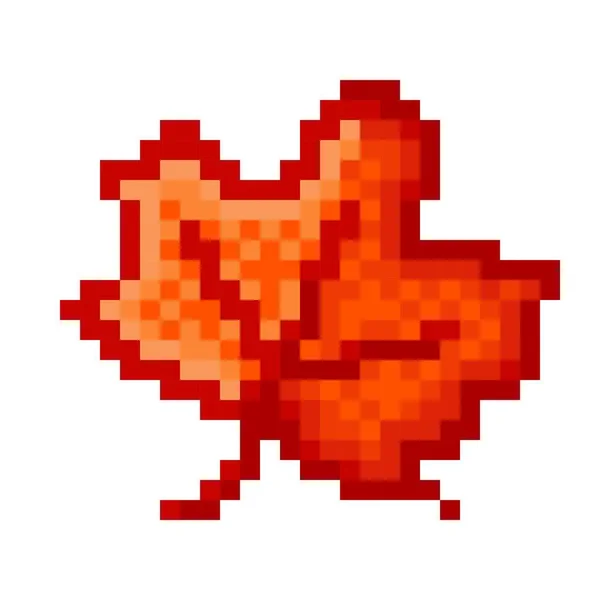 Maple Leaf Pixel Art Vector Illustration — Archivo Imágenes Vectoriales