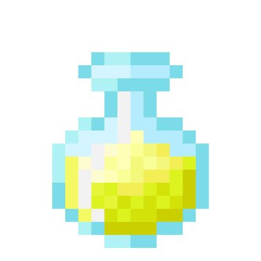 Yellow potion pixel art. Vector Picture. 