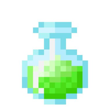 Green potion pixel art. Vector Picture. 