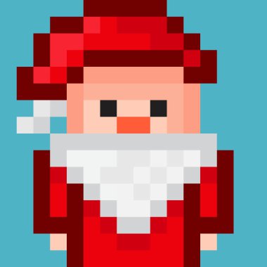 Noel Baba pikseli. Vektör resmi.