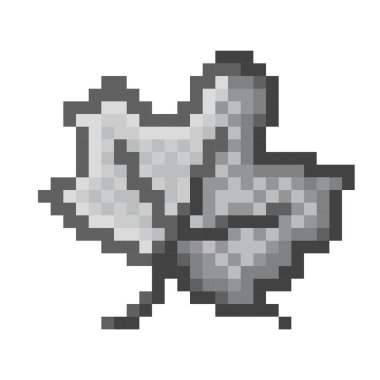 Maple leaf pixel art. Vector illustration.