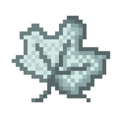 Maple leaf pixel art. Vector illustration.