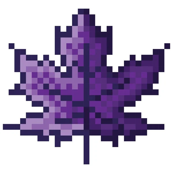 Maple Leaf Pixel Art Vector Illustration — Stockvector