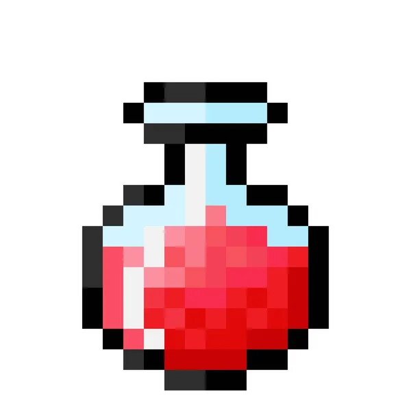 Red Potion Pixel Art Vector Picture — Stok Vektör