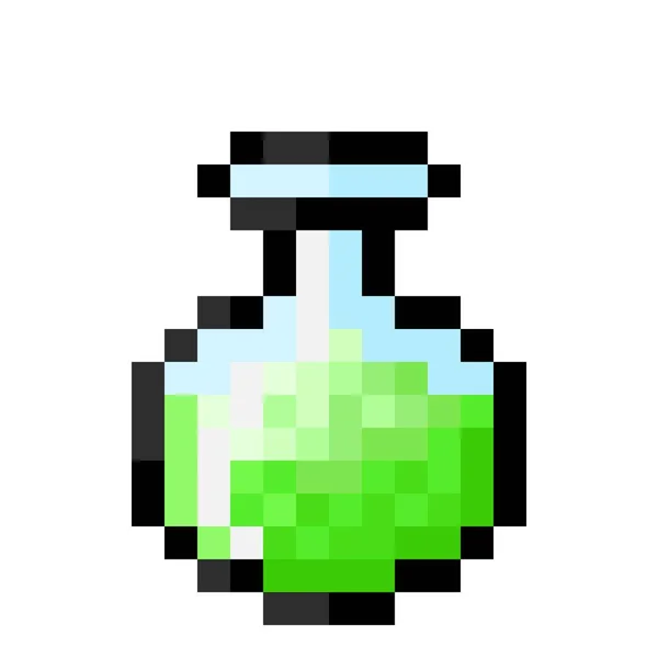 Green Potion Pixel Art Vector Picture — Stockový vektor