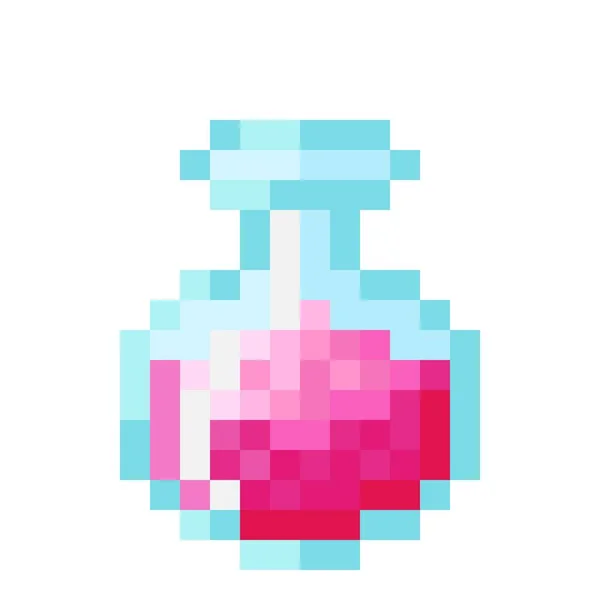 Pozione Rosa Pixel Art Immagine Vettoriale — Vettoriale Stock