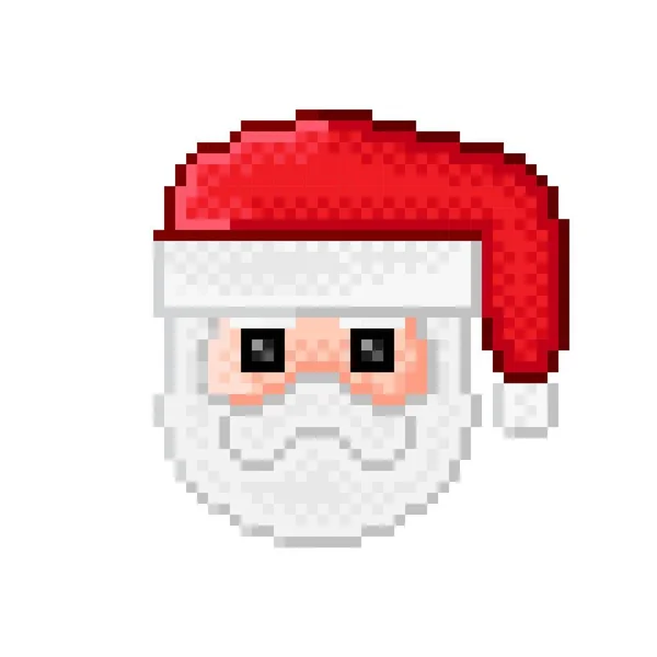 Pixelkunst Des Weihnachtsmannes Vektorbild Frohe Weihnachten — Stockvektor