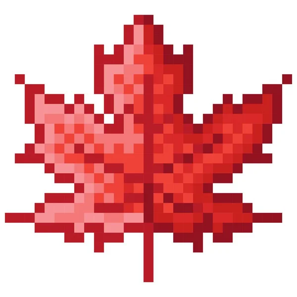 Maple Leaf Pixel Art Vector Illustration — Image vectorielle