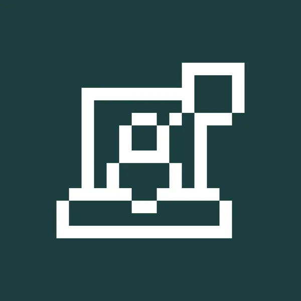 Εικονίδιο Οθόνης Υπολογιστή Pixel Τέχνης Σχεδιασμός Εικονιδίου Οθόνης Λευκή Κιμωλία — Διανυσματικό Αρχείο
