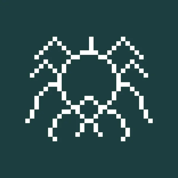 Spider Icon Pixel Art Animal Icon Design White Chalk Draw — 스톡 벡터