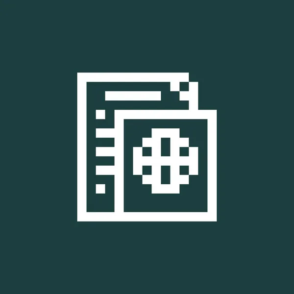 Paper Icon Pixel Art Draw Picture Blackboard Vector Illustration — ストックベクタ