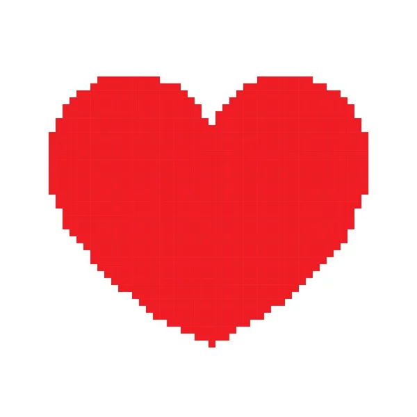 Heart Pixel Art Vector Illustration Valentine Day — Vetor de Stock