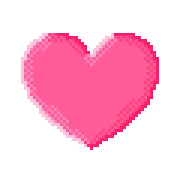 Heart Pixel Art Vector Illustration Valentine Day — Wektor stockowy