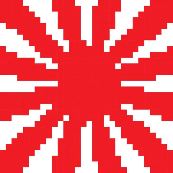 White Red Sunburst Sunlight Pixel Art Background Vector Illustration — Vetor de Stock