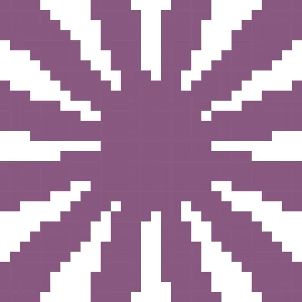White Purple Sunburst Sunlight Pixel Art Background Vector Illustration — 스톡 벡터