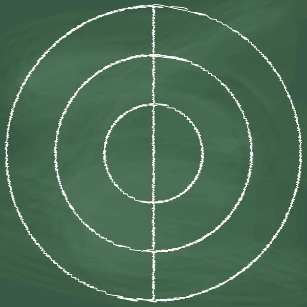 Cirkel Radius Lijn Pictogram Ontwerp Wit Krijt Teken Een Plaatje — Stockvector