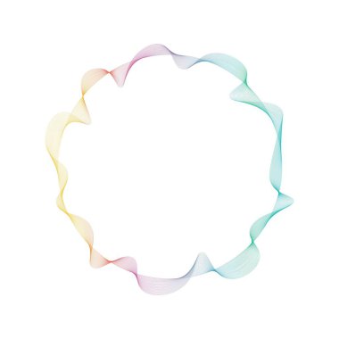 Abstract rainbow circle wave frame background. Vector illustration.