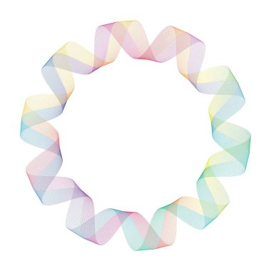 Abstract rainbow circle wave frame background. Vector illustration.