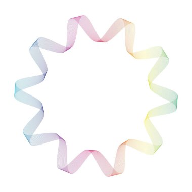 Abstract rainbow circle wave frame background. Vector illustration.