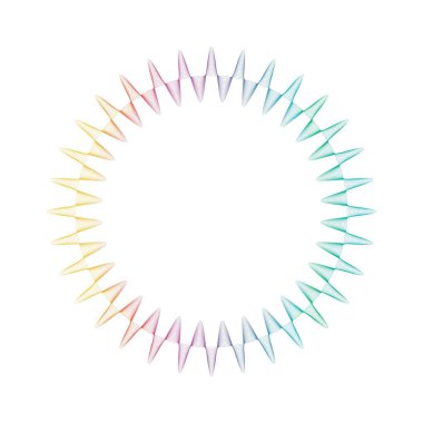 Abstract rainbow circle wave frame background. Vector illustration.