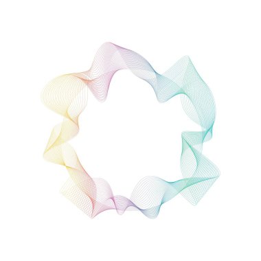 Abstract rainbow circle wave frame background. Vector illustration.
