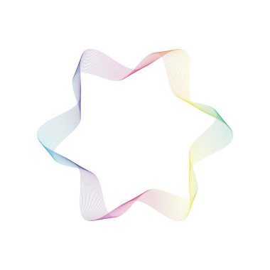 Abstract rainbow circle wave frame background. Vector illustration.