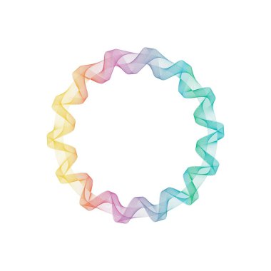 Abstract rainbow circle wave frame background. Vector illustration.