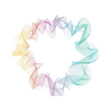 Abstract rainbow circle wave frame background. Vector illustration.