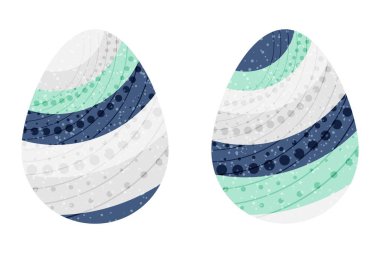 Paskalya yumurtaları fantezi seti. Vektör illüstrasyonu.