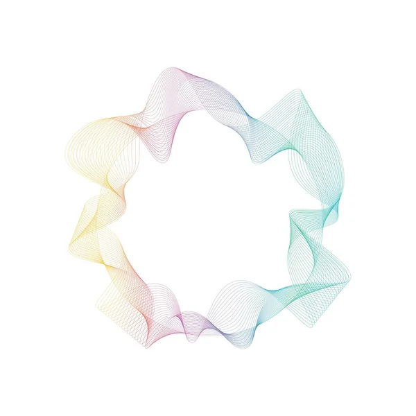 Abstract Rainbow Circle Wave Frame Background Vector Illustration — 스톡 벡터