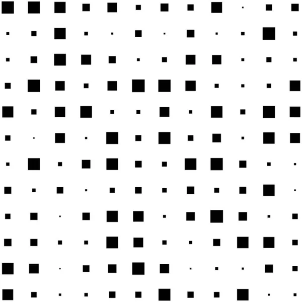 Black Squares Random Pattern Background Abstract Halftone Vector Illustration — Stok Vektör