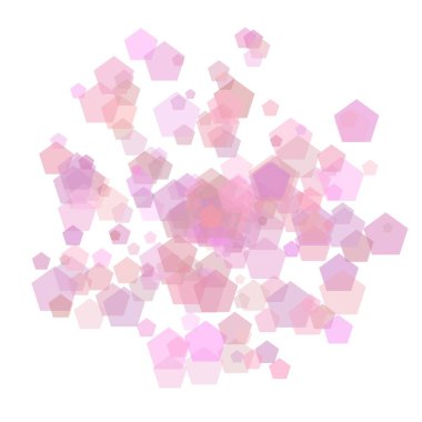 Pink abstract pentagons, random background.