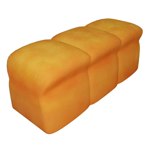 Loaf Bread Paint Rendering — Stockfoto