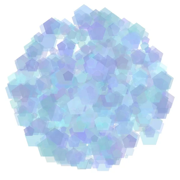 Blue Abstract Pentagons Random Background — Stockfoto