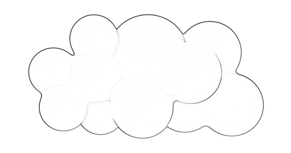 Хмарний Мультфільм Лінія Значків Дизайну Чорний Рука Намальована Хмарна Карикатура — стокове фото