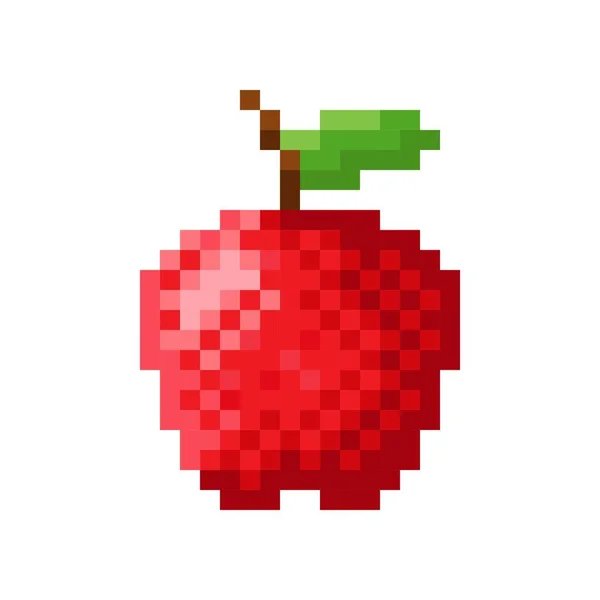 Apple Pixel Art Vector Illustration — Archivo Imágenes Vectoriales