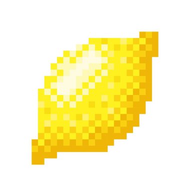Lemon pixel art. Vector illustration.